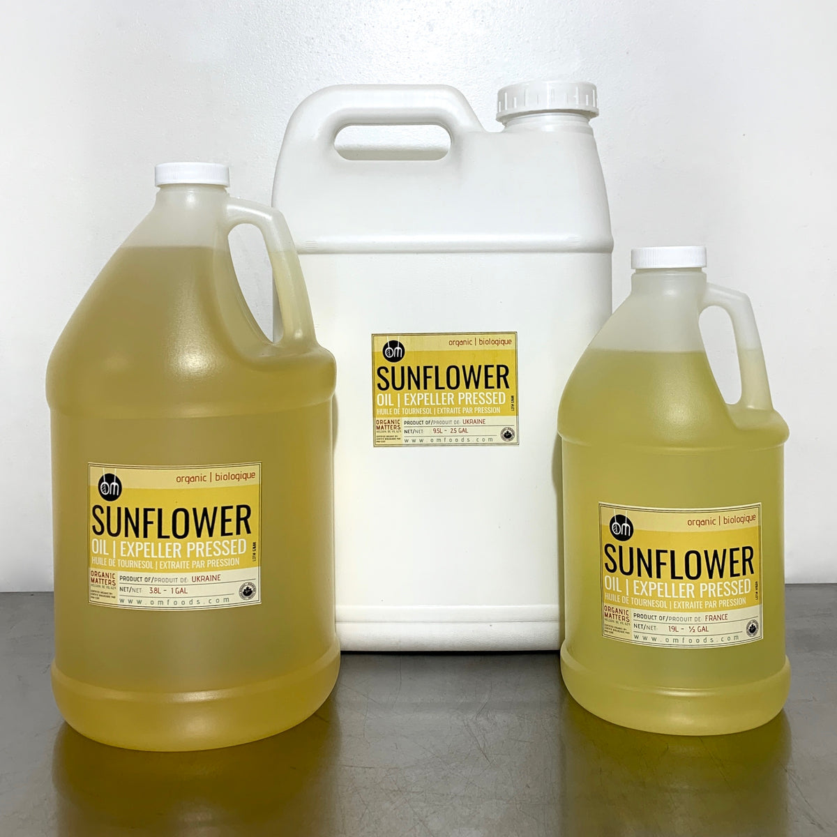 ORGANIC SUNFLOWER OIL, expeller pressed Om Foods Organic Matters